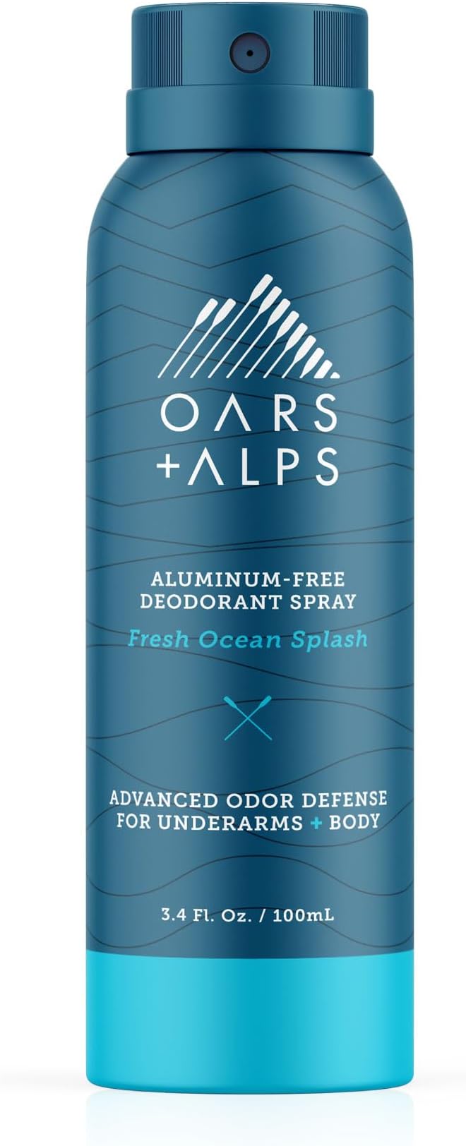 Oars + Alps Aluminum-Free Deodorant Spray Travel Size California Coast and Fresh Ocean Splash Bundle