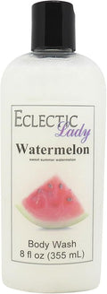 Eclectic Lady Liquid Pearl Body Wash - Watermelon Scent 3-in-1 Use For Bubble Bath Hand Soap &amp Body Wash Phthalate-Free Watermelon Fragrance Handcrafted in USA (8 oz)