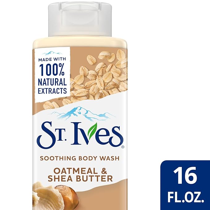 St. Ives Body Wash - Soothing Moisturizing Cleanser with Oatmeal &amp Shea Butter Made with Plant-Based Cleansers and 100% Natural Extracts 16 Oz Ea (Pack of 6)