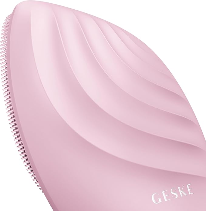 GESKE SmartAppGuided™ Sonic Facial Brush 5 in 1 | Vibrating Electric Facial Cleansing Brush | Soft Silicone Brush | Professional Facial Cleanser | Skin Cleanser &amp Exfoliator | Face Massager