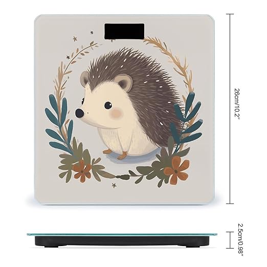 Cute Little Hedgehog Weight Scale Digital Electronic Scales Bathroom Scale Larg LCD Backlight Display High Precisio MeasurementsTempered Glass