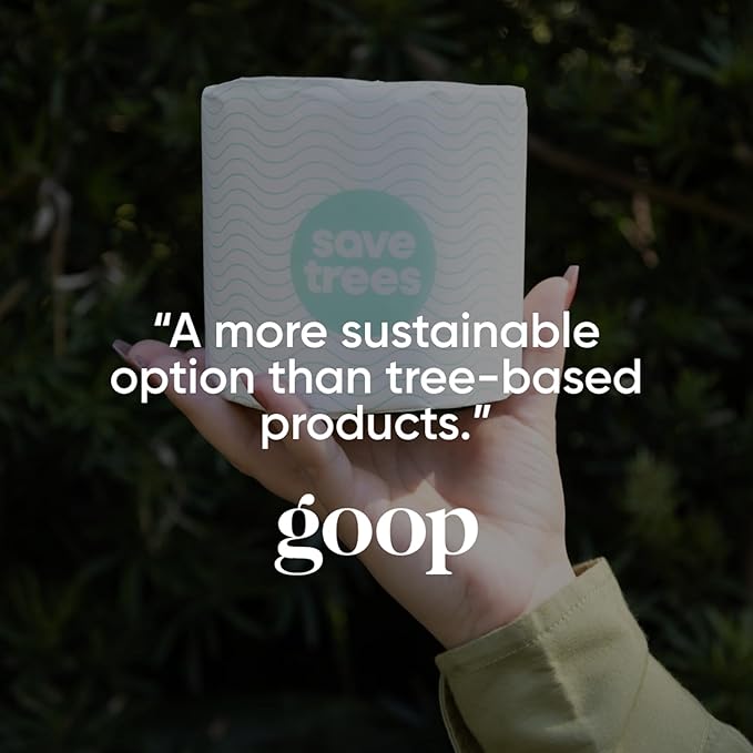 Save Trees Bamboo Toilet Paper - 12 Rolls Of Organic Toilet Paper 3-ply 300 Sheets Per Roll - PFAS Free FSC Certified Plastic Free Vegan &amp Chemical Free Bamboo TP