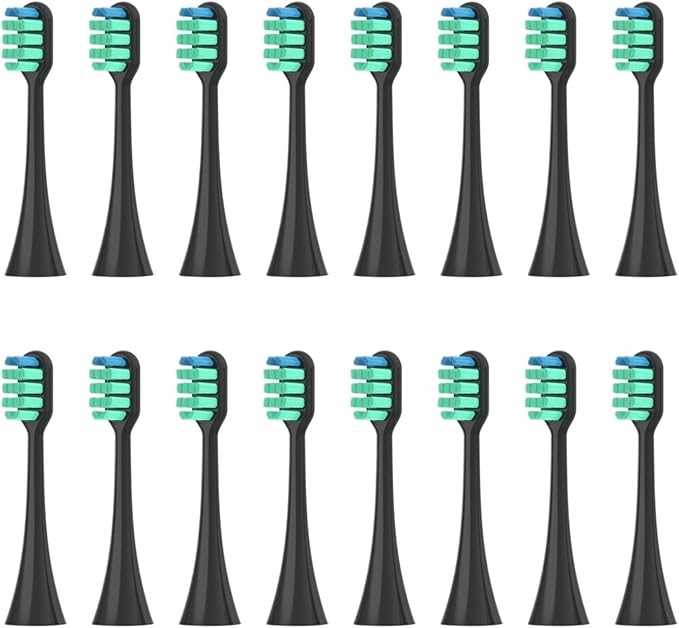 Replacement Toothbrush Heads Compatible for EW-DC01/DC12/PDL54/PDP51/EW1031/DE92/WEW0980/DL40/DL75/DL82(16pcs)(16pcs Black)
