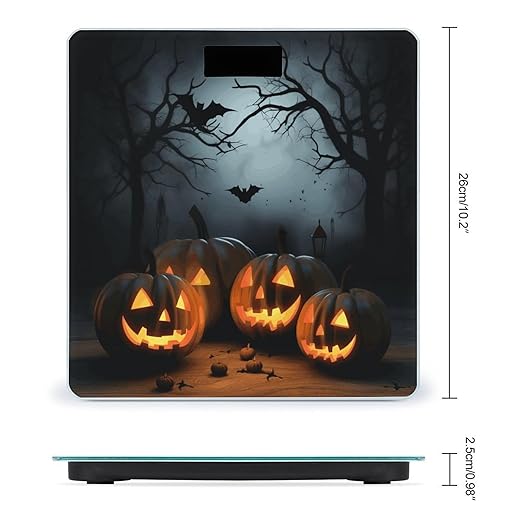 Halloween with Pumpkins Scale for Body Weight High Precision Digital Weight Scales with LCD Display Anti-Slip Sturdy Slim Tempered Glass Bathroom Scale for Home Use