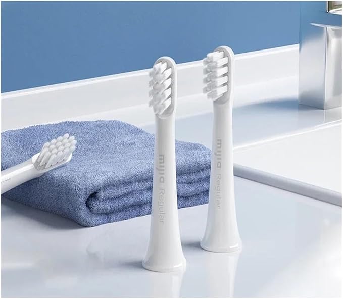 3 Pieces Compatible with Xiaomi Mijia T300 T500 Toothbrush Heads Replacement(Ivory)