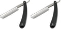 Union Razors SR3 Straight Edge Razor with Smooth Black Handle (Pack of 2)