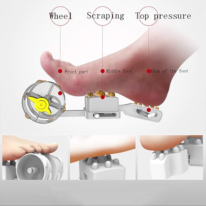 XUEPING Foot Massager Electric Foot Massage Machine Foot Massager Multifunction Constant Temperature Timing Heating Foot Kneading Machinered Gold White (Color : Gold)