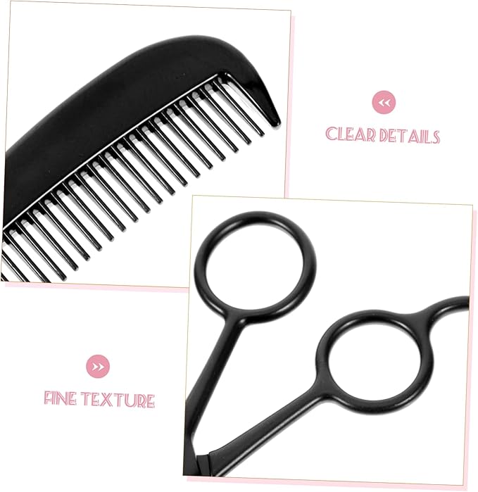VICASKY 3sets Stainless Steel Trimming Scissors and Beard Shears Kit for Men Includes Comb and Storage Bag for Home Grooming and Barbershop Use
