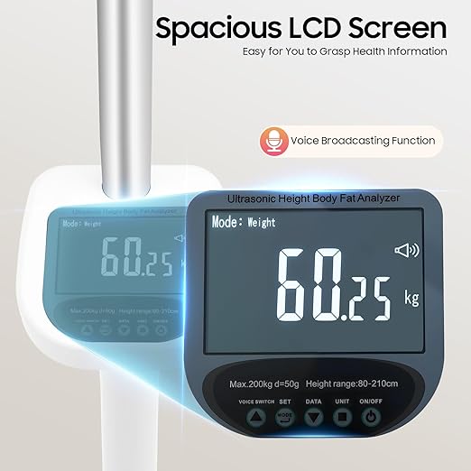Multifunction Medical Body Weight Scale Ultrasonic Electronic Height and Weight Scale with LCD Weight Scale for Homes Gyms Beauty Salons Hospitals Schools