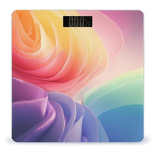 Rainbow Scale for Body Weight Digital Bathroom Scale Toughened Glass High Precision Scales for Body Weight with Large LCD Backlight Display Weight Scales