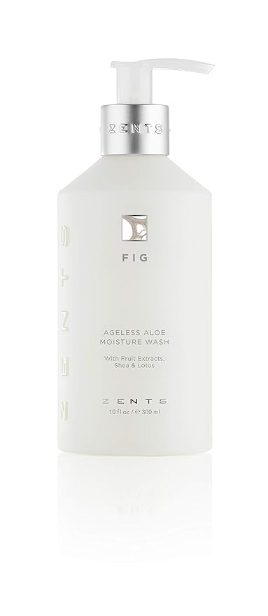 Zents Hand &amp Body Wash (Fig Fragrance) | Hydrating Anti-Aging Cleanser with Organic Shea Butter &amp Aloe for Dry Skin | Gentle &amp Nourishing | 10 fl oz