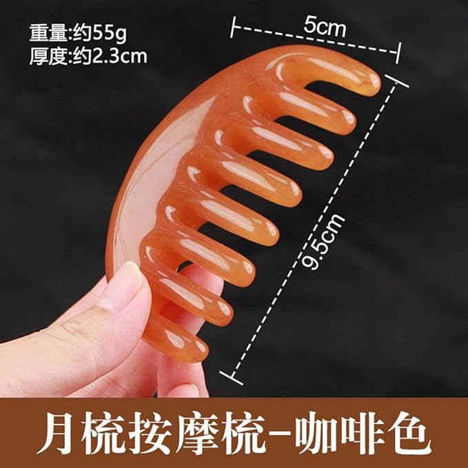 Scalp Massage Comb for Women Men按摩梳树脂月亮型梳子八齿梳按摩头部经络刮痧 HomeOffice Body Electric Massagers