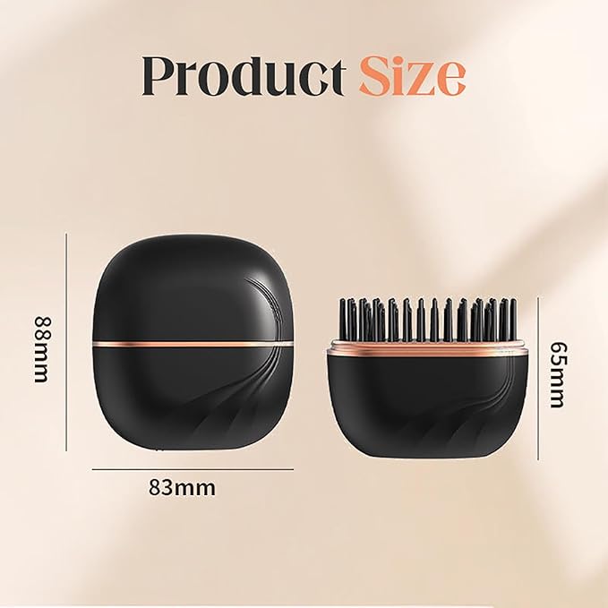Mini Cordless Hair Straightener Comb Portable 2-in-1 Curling Iron USB Rechargeable Hair Straightener Brush with Tip 3-Speed Temperature Fast Heating Anti-Scald (2PcsC)