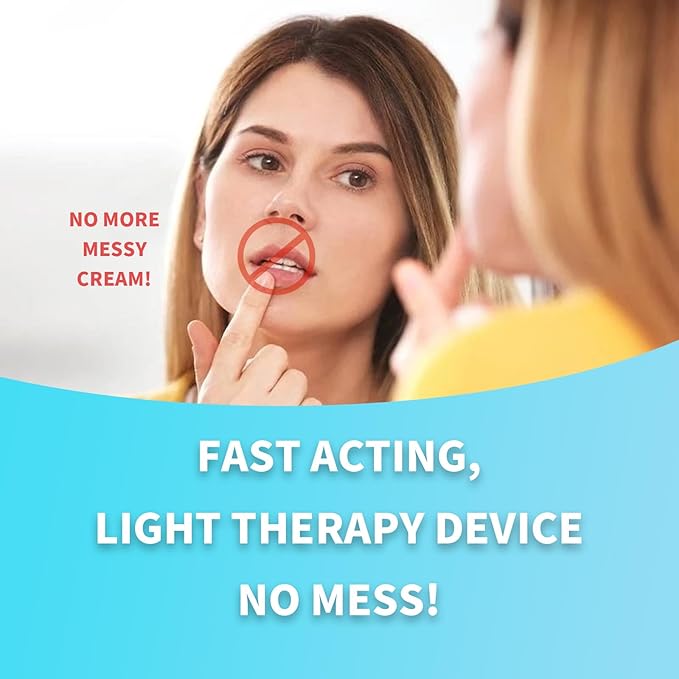 Red Light Therapy Wand for Cold Sore TreatmentScientifically Designed Wavelength &amp Intensity Infrared &amp Red Light for Face Lips Nose &amp Ears Rechargeable &amp Portable Cold Sore Treat