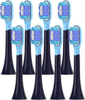 8pcs Replacement Toothbrush Heads for T301/T302/T501 Electric Tooth Brush(8 BJ Black)