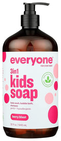 Everyone 3-In-1 Berry Blast Scent Gentle And Hypoallergenic Kids Soap Gluten Free 32 Fluid Ounce (Pack Of 1)