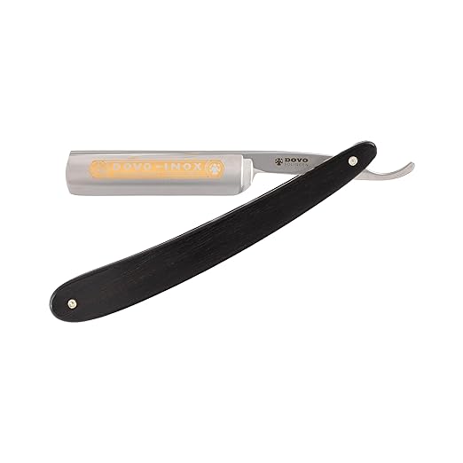 Dovo INOX 415835 German Straight Razor | Stainless Steel | 5/8 Size | Full Hollow Ground | Round Point | Ebony Wood Handle