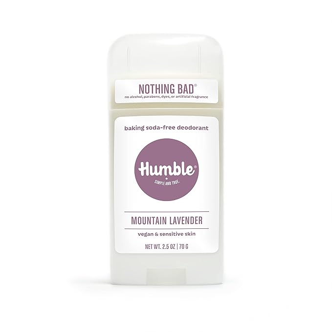 HUMBLE BRANDS Vegan Mountain Lavender Deodorant 2.5 Ounce (Pack of 3) and Mountian Lavender Handcrafted Soap 3 pack