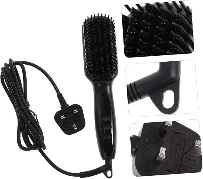Hair Straightener Comb Temperature Settings Multi-Functional Tool for Hair and Beard Styling LCD Display Rotating Cord Smooth and Shiny Results