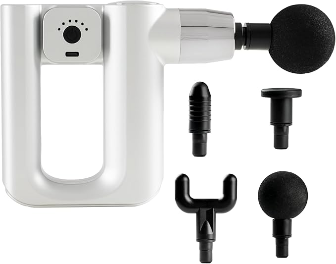 Daiwa Felicity Robo Touch Deep Tissue Massage Gun – Portable Percussion Therapy for Back Shoulders &amp Legs – Brushless Motor Multi-Head Attachments Quiet &amp Rechargeable