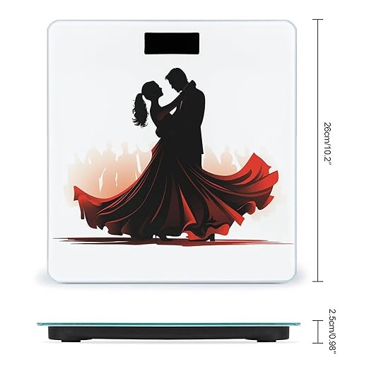 Ballroom Dance Scale for Body Weight High Precision Digital Weight Scales with LCD Display Anti-Slip Sturdy Slim Tempered Glass Bathroom Scale for Home Use