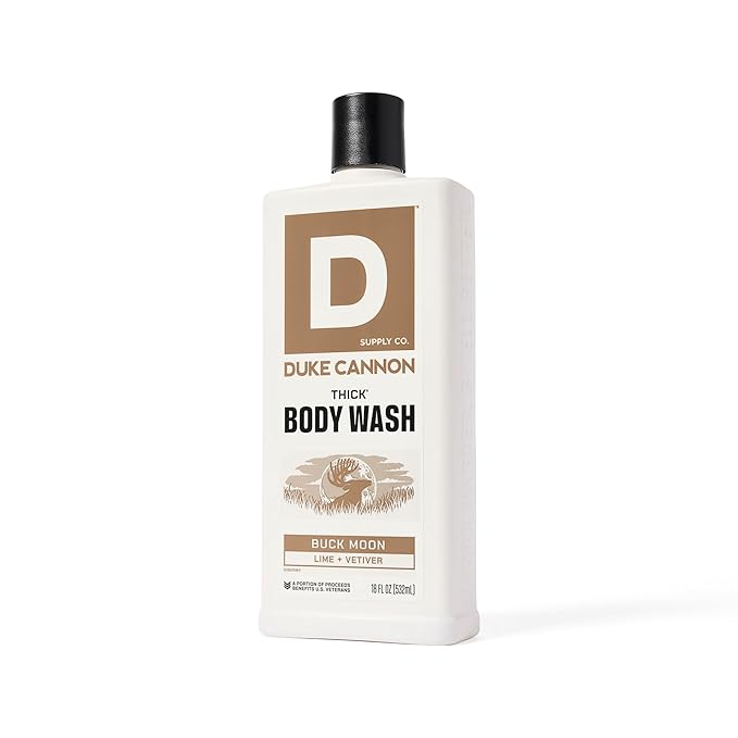 Duke Cannon Thick High Viscosity Body Wash - Buck Moon 17.5 oz Vetiver &amp Oakmoss Scent Mineral Enriched Paraben &amp Sulfate Free (3 Pack)