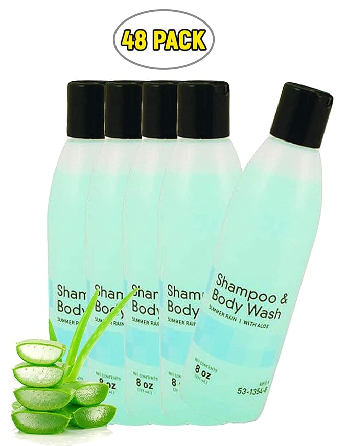 McKesson Skin and Hair Cleanser 8 oz. Case of 48 Shampoo &amp Body Wash with Lanolin Aloe Vera and collagen. Skin care solution for showers or baths. Natural conditioners &amp Pleasant Summer Rain