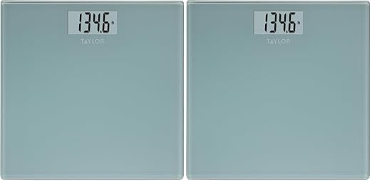 Taylor Digital Bathroom Scale Bath Scale for Body Weight Large Readout Display and Instant-on Auto Zero Technology 400 lb. Capacity Blue (Pack of 2)