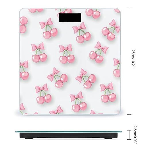 Cute Bow Weight Scale Cute Bathroom Scale for Body Highly Accurate Digital Weighing Machine for People Compact LCD Display Scales with Sturdy Toughened Glass Scales
