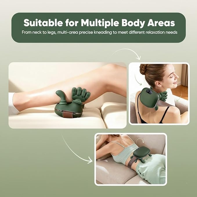 Neck Massager with Heat Bionic Heated Shoulder and Back Massager Simulated Human Palm Massage for Muscle Tension Relief Portable Wireless Shiatsu Massage Master