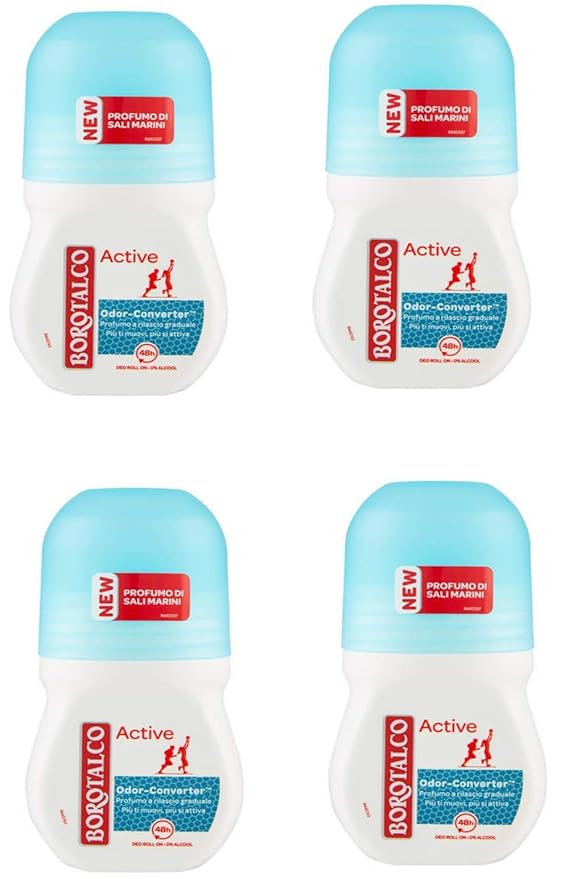 Borotalco: Deo Roll Onactive mineral salt 50 ml (1.69 fl.oz) pack of 4