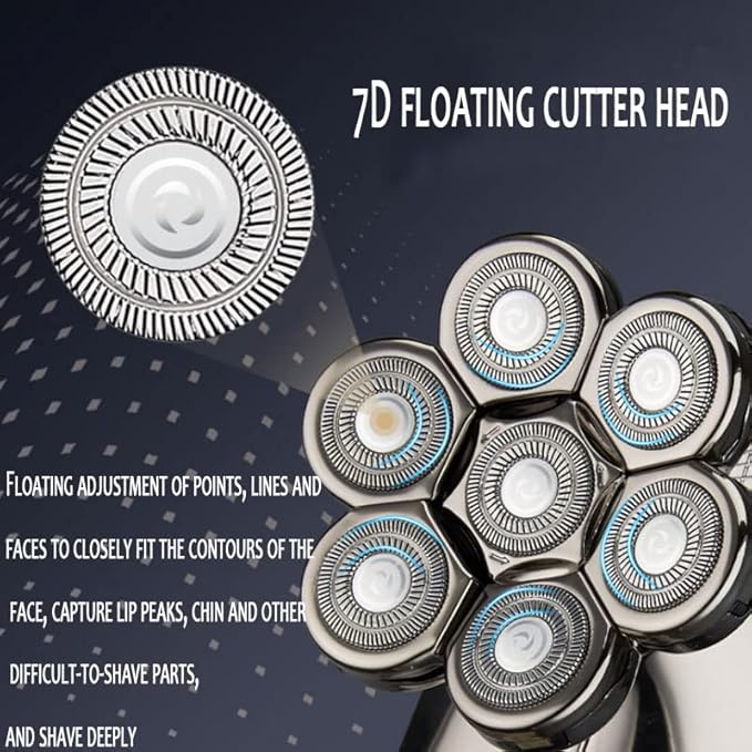 Electric Razor for Men 7-blade Rechargeable Electric Shaver For Men 5 In 1 Groomer Face Body Beard Hair Trimmer Electric Razor Bald Head Shaving Machine