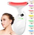 Red Light Therapy Facial Massager &amp Sculpting Device Portable 7-Color LED Skin Care Tool 490nm 525nm 630nm for Face and Neck Reducing Double Chin for Women and Man