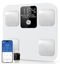 GE Smart Scale for Body Weight: Body Fat BMI Digital Bathroom Scale - 14 Body Composition Analyzer Health Monitor Highly Accurate Bluetooth Weighing Scale with App 400 lb 11 Inch
