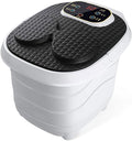 Foot Spa Bath Massager with Heat Bubbles 6 Massage Rollers Time &amp Temprature Control Foot Soak for Tired Feet Stress Relief Home Use Large Size for Soaking Feet