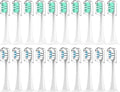 Compatible for Xiaomi Mijia T300/T500/T700 Sonic Electric Toothbrush Heads Replaceable Refill Nozzles 4 Colors with Anti-Dust Caps 4/20Pcs(10White10Green)