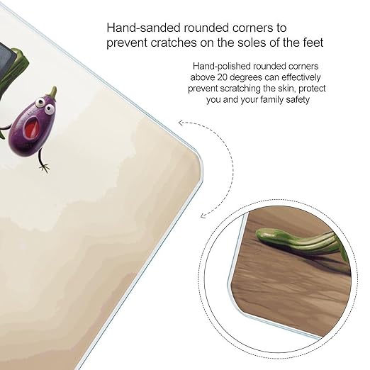 Cartoon Eggplant Bathroom Scale for Body Weight Bathroom Digital Electronic Weighing Scale with Back Lit LED Display Sturdy Tempered Glass Weight Watchers Scales 400lb