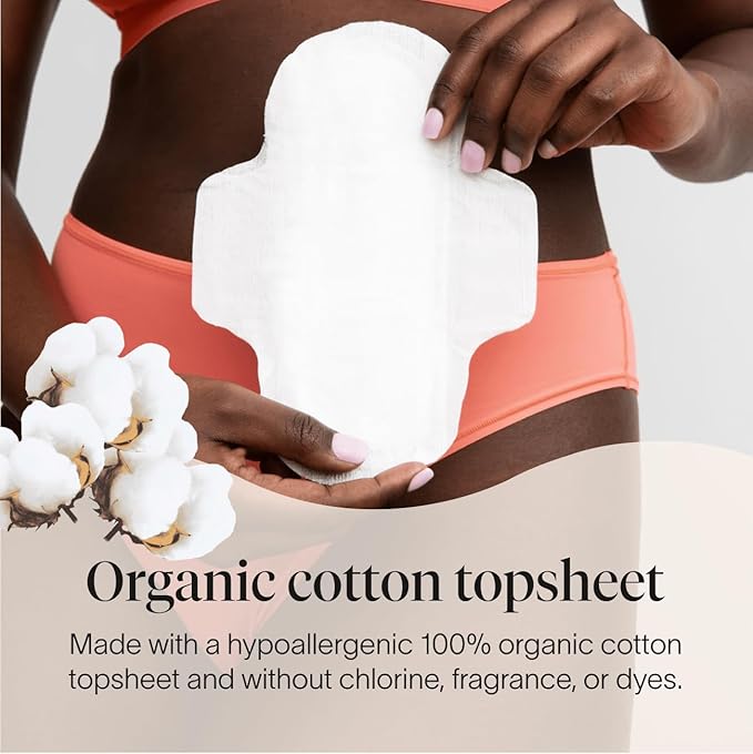 Cora Organic Feminine Care | 36 Regular Pads with Wings and a Size 2 Menstrual Period Cup | Medical Grade Silicone | Eco-Conscious | Bundle Pack