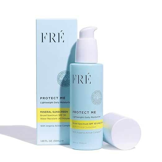 Mineral Face Sunscreen with Non-Nano Zinc Oxide SPF 50 PROTECT ME by FRE Skincare - Reef Safe Water-Resistant No White Cast Facial Moisturizing Cream - Non-Comedogenic &amp Ophthalmologist Tested