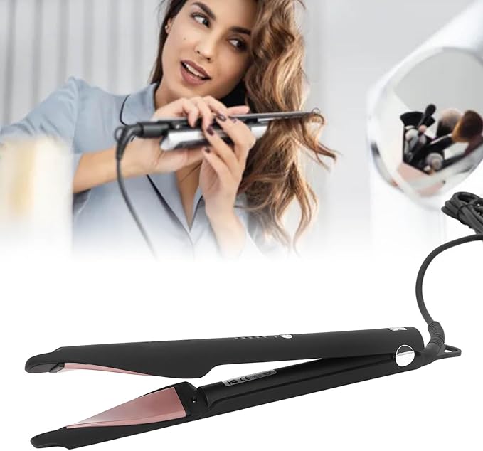 Pongnas 2 in 1 Hair Straightener Curler Professional Ceramic Flat Iron with Twisted Structure Design for Easy Styling Adjustable Temperature Control 320 450 Auto Shut Off (US Plug 500W)