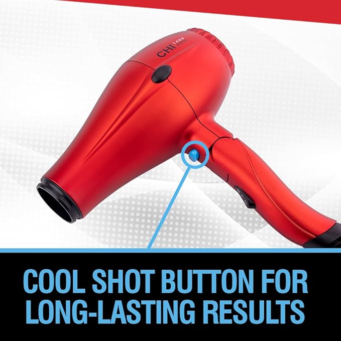CHI 1400 Series Foldable Compact Hair Dryer Red 16 Oz (Pack of 3)