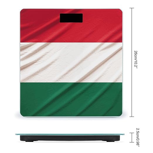 Italy Flag Digital Bathroom Scale for Body Weight with High Precision Digital Weighing Scale with BMI Clear LCD Display and Step-On Measures Weight Up to 180kg