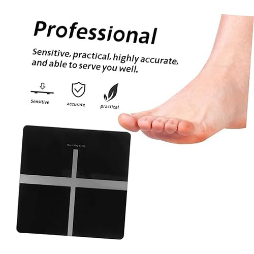 1pc USB Rechargeable Scale Accurate Health Management Weighing Scale Black Electronic Bathroom for Daily Use