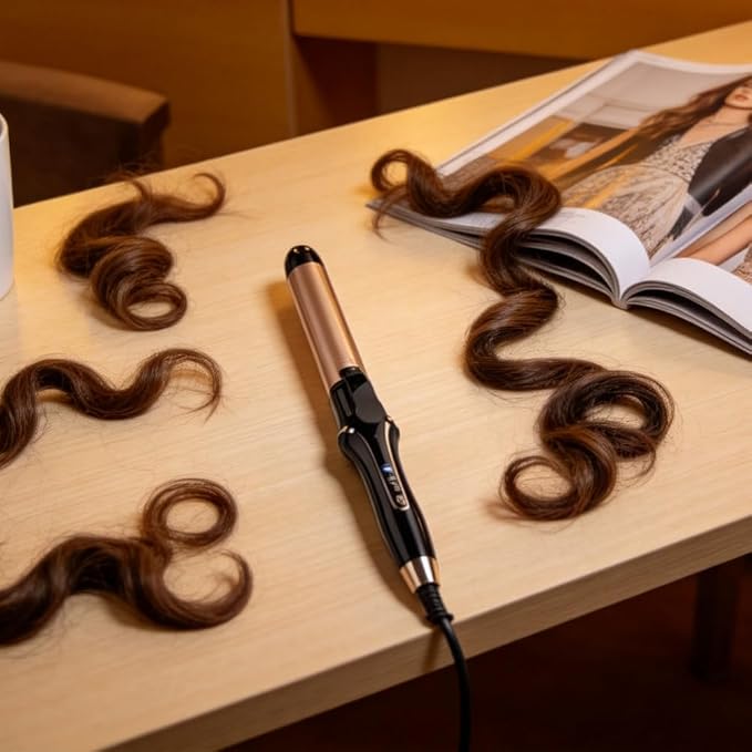 2 in 1 Curling Iron and Flat Iron with Adjustable Heat for Smooth and Curly Hairstyles