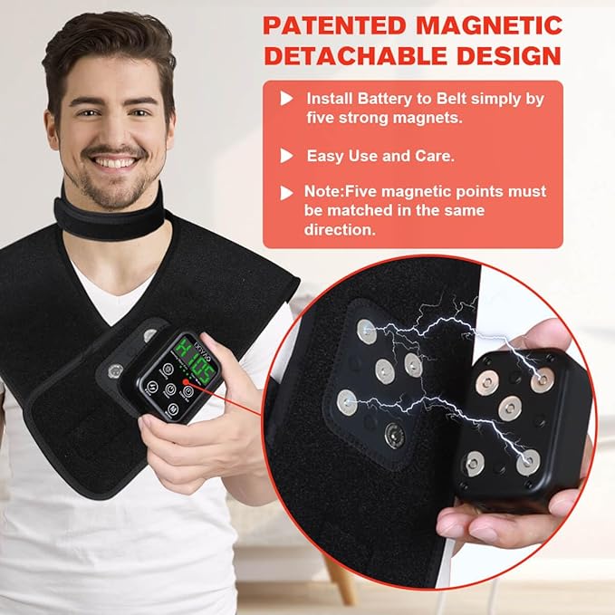 New RC2 Cordless Red Light Therapy for Neck and Shoulders Near Infrared Therapy Wrap Pulse Therapy for Pain Muscle Relief