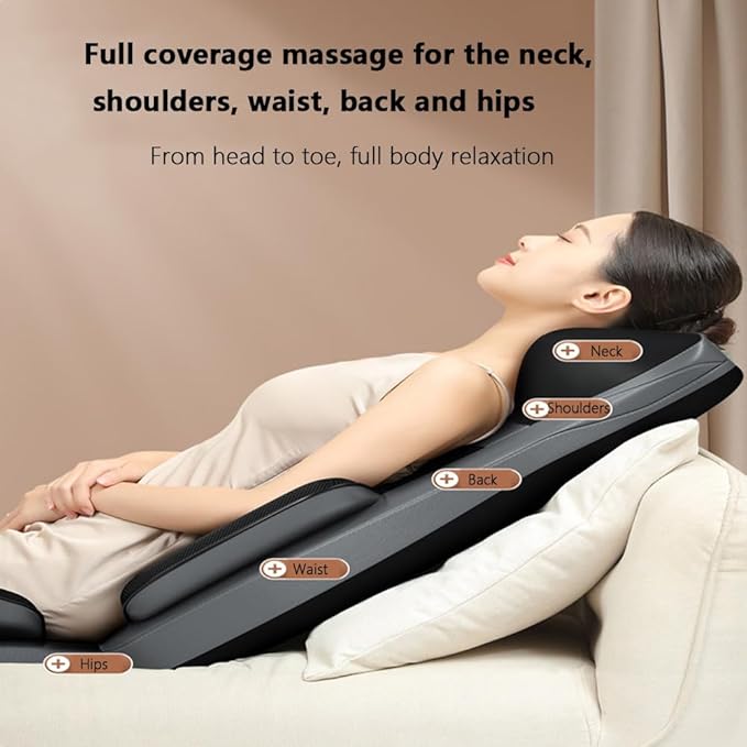 Back MassagerShiatsu Neck And Back Massager3 Level Intensity Adjustment Constant Temperature Warm Compress 10 Sets Kneading Heads Suitable For Home And Office Use