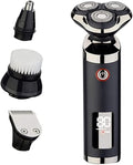 Electric Razor for Men 3D Rotary Design 4 in 1 Cordless Rechargeable Electric Shaver with Beard TrimmerWet &amp Dry Use