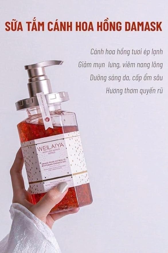 Combo Sua Tam Huong Hoa Weilaiya Shower Gel Set 3 Fragrances Rose Tea Chrysanthemum