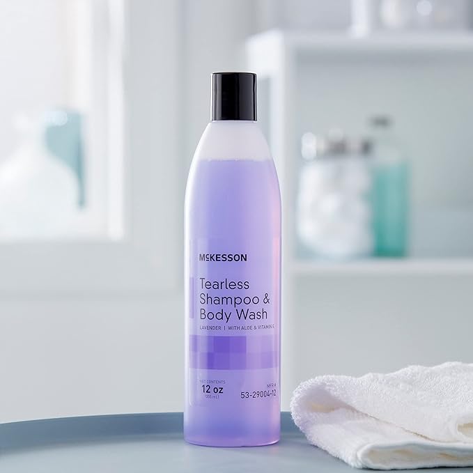 McKesson Tearless Shampoo and Body Wash with Aloe and Vitamin E Lavender Scent 12 oz 24 Count