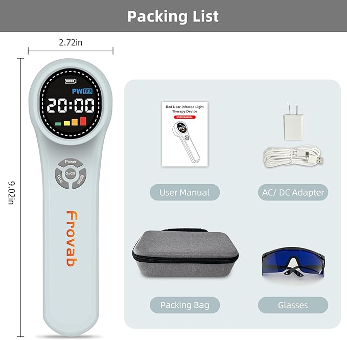Cold Light Therapy Machine 4x980nm+4x810nm+16x660nm Red Light Therapy Device at Home Infra Red Light Therapy for Pain Hand Held Red Light Therapy Device for Elbows Knees Shoulders Hands